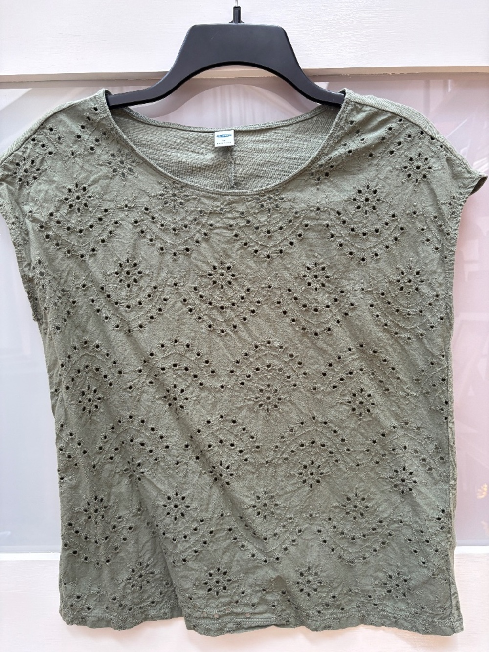 XS Old Navy Green Eyelet Summer Top